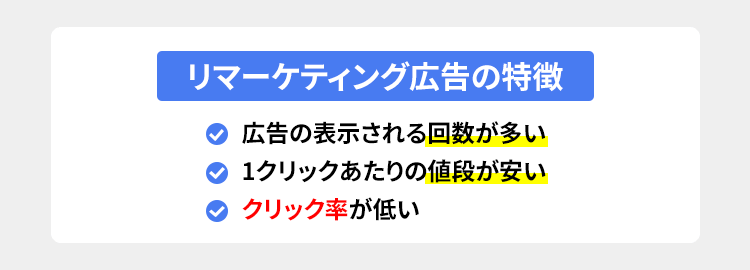 リマーケティング広告の特徴