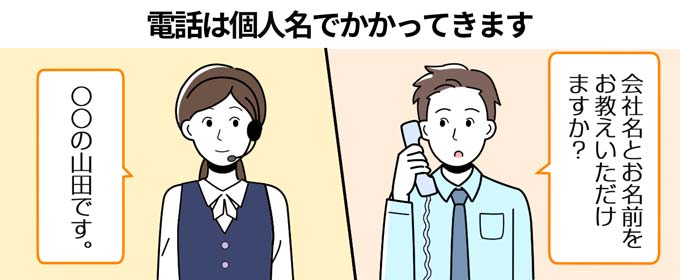 在籍確認の電話は個人名でかかってくる